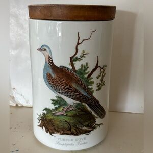 Vintage Portmeirion Birds of Britain 
Turtle Dove 6 1/2.Canister/jar. Old stamp